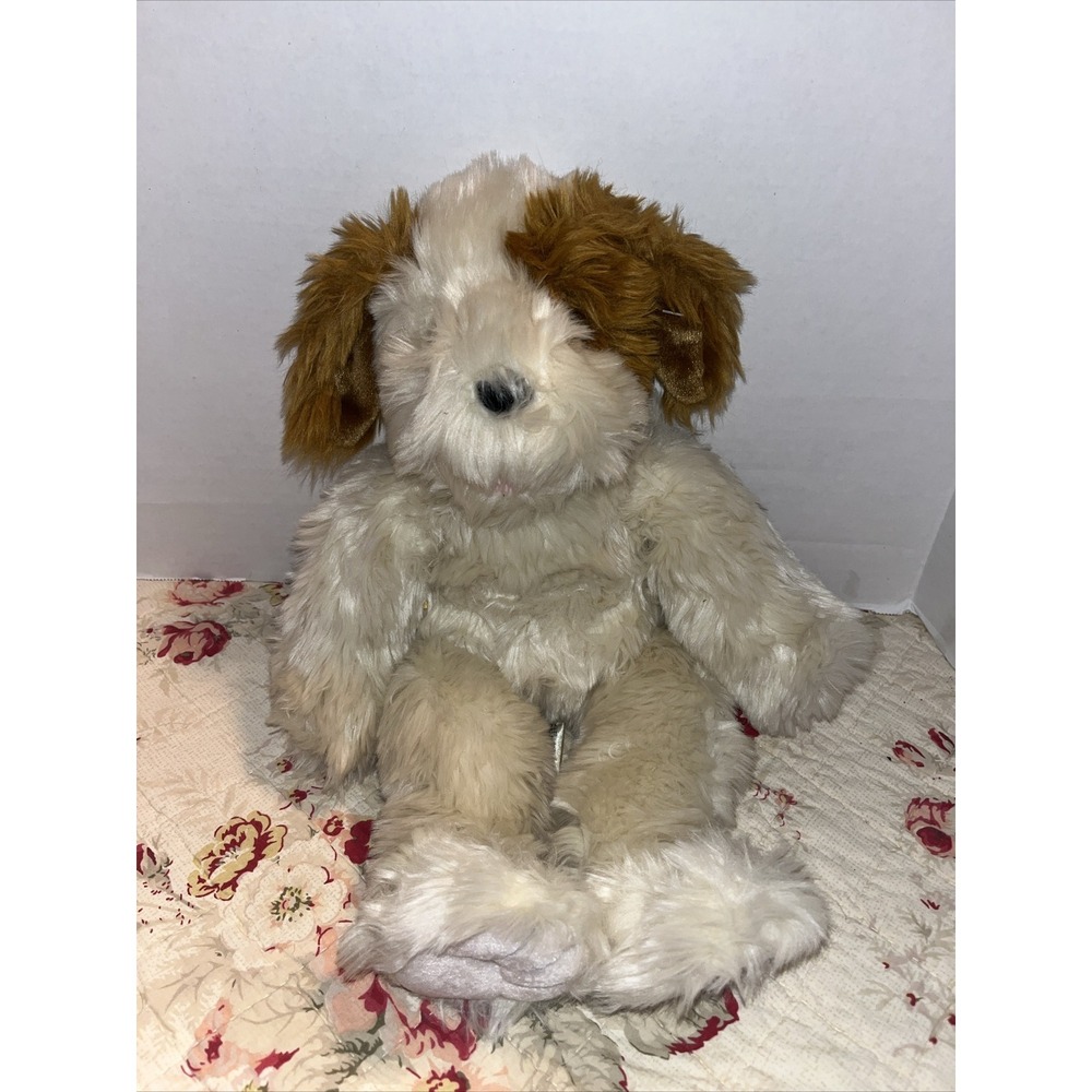 Build A Bear Beige Cream Tan Fluffy Puppy Dog 16 Plush Stuffed Animal